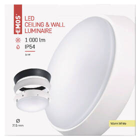 LED stropné svietidlo EMOS Zuri, kruh, 14W, teplá biela čierne/biele

 obrázok produktu 2 z 2