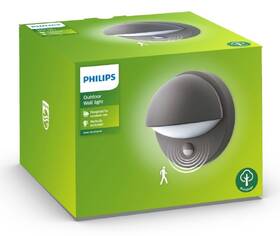 Nástenné svietidlo Philips June, 1xE27, senzor pohybu - antracitové 

 obrázok produktu 2 z 2