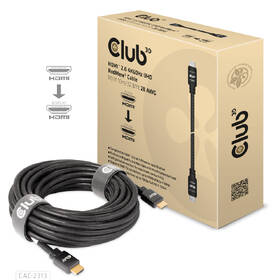 Kábel Club3D HDMI 2.0, aktivní, High Speed 4K, 10m čierny

 obrázok produktu 1 z 4