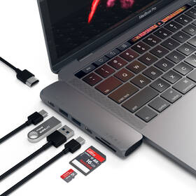 USB Hub Satechi USB-C PRO Hub (HDMI 4K, PassThroughCharging, 2x USB 3.0, 2xSD, ThunderBolt 3) sivý

 obrázok produktu 9 z 9
