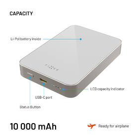 Powerbank FIXED MagZen 10 Crystal s Qi2 a MagSafe, 10000 mAh 

 obrázok produktu 6 z 10