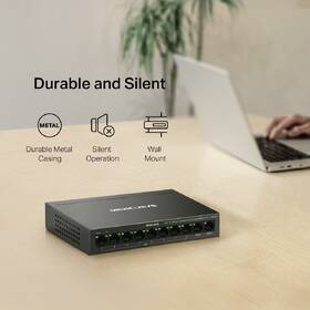 Switch Mercusys MS110CP 8-Port FE + 2-Port Gigabit (8-Port PoE+ 65W) čierny

 obrázok produktu 9 z 9