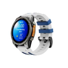 Remienok Cubenest Premium Silicone Garmin QuickFit Band 22mm biely/modrý

 obrázok produktu 2 z 5