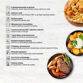 Fritéza teplovzdušná Lauben Glass&Grill Air Fryer 3in1 5500BG sivá

 obrázok produktu 15 z 19