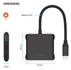 USB Hub FIXED Quadri 5-port USB-C, 140W PD 3.1 čierny

 obrázok produktu 5 z 6