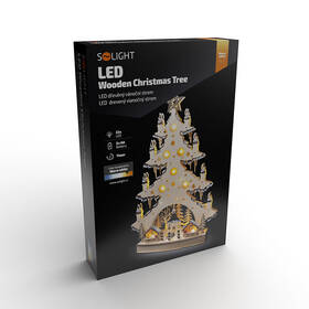 LED dekorácie Solight drevený vianočný stromček, 23x LED, prírodná farba, 64cm, 2x AA 

 obrázok produktu 5 z 5