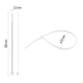 Sťahovacie pásky EMOS 200×3,5MM, 100KS biele

 obrázok produktu 10 z 10