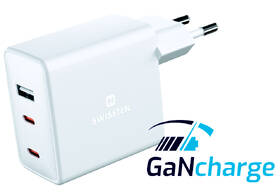 Nabíjačka do siete Swissten GaN 70W, 2x USB-C, 1x USB biela

 obrázok produktu 1 z 3