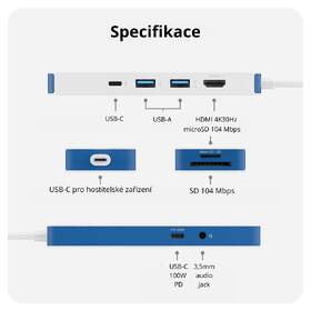 USB Hub HyperDrive Flex 8 Port USB-C biely/modrý

 obrázok produktu 5 z 6