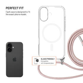 Kryt na mobil FIXED MagPure Neck s ružovou šnúrkou na krk na Apple iPhone 17 priehľadný

 obrázok produktu 1 z 8