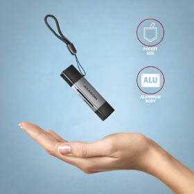Čítačka pamäťových kariet Axagon CRE-DAC, USB-C + USB-A, SD/microSD, UHS-I čierna

 obrázok produktu 5 z 5