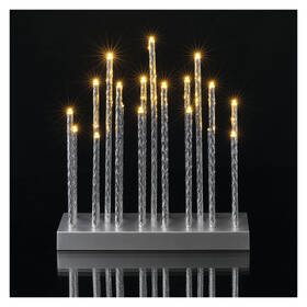 LED dekorácie EMOS 19 LED svietnik strieborný, 28,5 cm, 3x AA, vnútorná, teplá biela, časovač 

 obrázok produktu 2 z 4