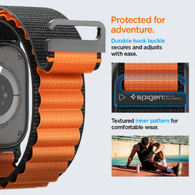 Remienok Spigen Fabric na Apple Watch 49/46/45/44mm čierny/oranžový

 obrázok produktu 13 z 15
