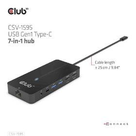 USB Hub Club3D USB-C/2x HDMI, 2x USB-A, 1x RJ45, 1x 3.5mm audio, 1x USB-C,100 W 

 obrázok produktu 6 z 7