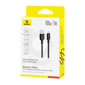 Kábel Baseus Silky USB/USB-C, 100W, 1m čierny

 obrázok produktu 4 z 5