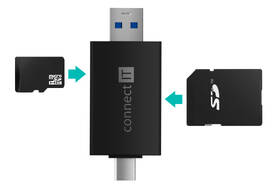 Čítačka pamäťových kariet Connect IT USB-C/USB-A čierna

 obrázok produktu 1 z 2