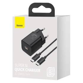 Nabíjačka do siete Baseus Super Si USB-C 25W + USB-C kábel 1m čierna

 obrázok produktu 5 z 5
