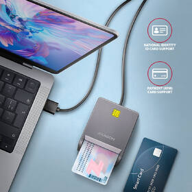 Čítačka eObčianok Axagon Smart card FlatReader / USB 2.0 / 1,2m sivá

 obrázok produktu 3 z 5