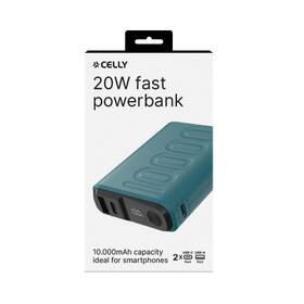 Powerbank Celly 10000 mAh 20 W, Power Delivery, USB-C/USB-A, LCD čierna

 obrázok produktu 1 z 2