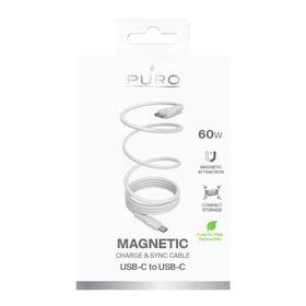 Kábel Puro USB-C/USB-C, magnetický, 60 W, 1 m biely

 obrázok produktu 1 z 1