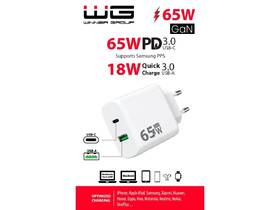 Nabíjačka do siete WG 1xUSB-A,1xUSB-C, GaN, PD 65W biela

 obrázok produktu 1 z 1