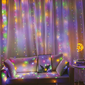 Vianočné osvetlenie ColorWay vnútorné, 300 LED, 3× 3m, 220–240V AC, viacfarebné 

 obrázok produktu 1 z 5