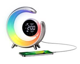 Stolná lampa IMMAX PEACOCK s hodinami, RGB svetlo, 20W, 400lm strieborná

 obrázok produktu 2 z 8