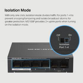 Switch Mercusys MS106P 6-Port FE (4-Port PoE+ 67W) čierny

 obrázok produktu 5 z 9