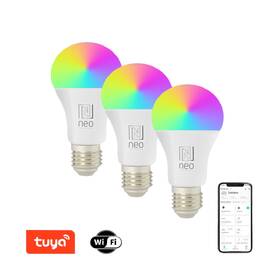 Inteligentná žiarovka IMMAX NEO LITE SMART LED E27 11W RGB+CCT farebná a biela, stmievateľná, Wi-Fi, TUYA, 3ks 

 obrázok produktu 2 z 7