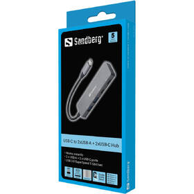 USB Hub Sandberg USB-C/2xUSB-A, 2x USB-C strieborný

 obrázok produktu 2 z 2