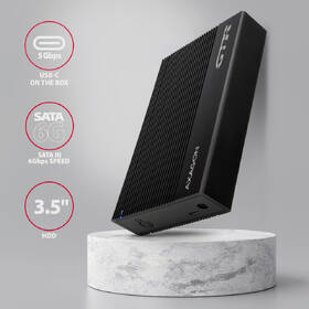 Externý rámček Axagon RIBBED box USB-C 3.2 Gen 1 - SATA 6G 3.5" čierny

 obrázok produktu 1 z 5