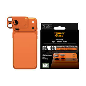 Hliníková ochrana fotoaparátu PanzerGlass FENDER na Apple iPhone 17 Pro Max oranžové

 obrázok produktu 4 z 5
