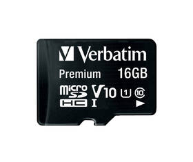 Pamäťová karta Verbatim micro SDHC 16GB Class 10 (80R/10W) + adapter 

 obrázok produktu 1 z 2