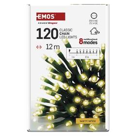 LED reťaz EMOS 120LED reťaz, 12 m, vonkajšia aj vnútorná, teplá biela, programy, časovač 

 obrázok produktu 3 z 7