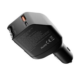 Adaptér do auta Mobile Origin CA22 90W, USB-C + USB-A, 2x USB-C kábel čierny

 obrázok produktu 5 z 13