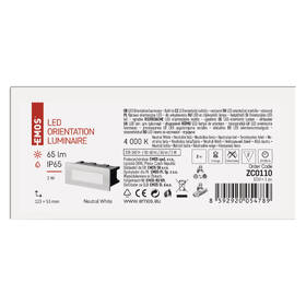 Nástenné svietidlo EMOS Amal, obdĺžnik, 1,5W, neutrálna biela nerez

 obrázok produktu 2 z 2