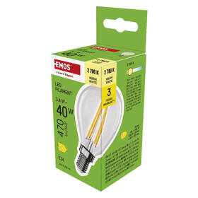 LED žiarovka EMOS Filament Mini Globe, 3,4 W, E14, teplá biela 

 obrázok produktu 6 z 7