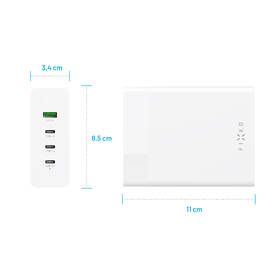 Nabíjačka do siete FIXED Charging Station 3xUSB-C/ 1xUSB-A, GaN, PD 3.0, 200 W biela

 obrázok produktu 5 z 12