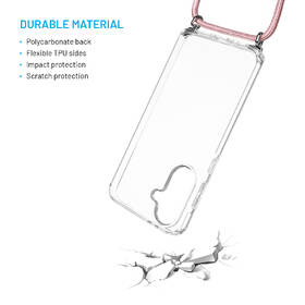 Kryt na mobil FIXED Pure Neck s ružovou šnúrkou na krk na Samsung Galaxy A36 5G priehľadný

 obrázok produktu 4 z 4