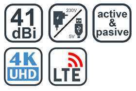 Izbová anténa Evolveo Xany 2C LTE 230/5V, 41dBi aktívna izbová DVB-T/T2, LTE filter 

 obrázok produktu 7 z 8