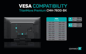 Držiak na TV Connect IT TitanMove Premium, polohovateľný, pre uhlopriečky 32" až 70", nosnosť 35 kg čierny

 obrázok produktu 3 z 8