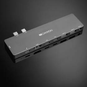USB Hub Canyon 2x USB-C/2x USB, 2x HDMI 4K, USB-C PD 87W, 2x USB-C, 3,5mm 

 obrázok produktu 5 z 6