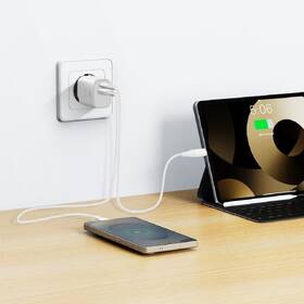 Nabíjačka do siete Swissten EDGE GaN 1x USB-C PD 20W/1x USB-A 18W QC biela

 obrázok produktu 7 z 8
