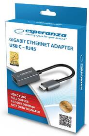 Sieťová karta Esperanza ENA102, RJ45/USB-C 

 obrázok produktu 1 z 1
