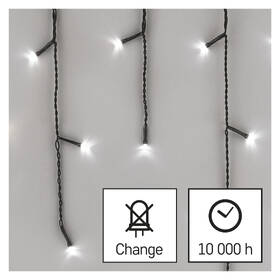Vianočné osvetlenie EMOS 600 LED cencúle, 10 m, vonkajšie aj vnútorné, studená biela, programy 

 obrázok produktu 2 z 8