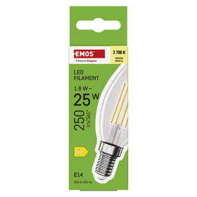LED žiarovka EMOS Filament sviečka, 1,8 W, E14, teplá biela 

 obrázok produktu 4 z 7