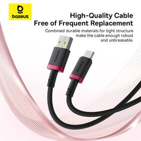 Kábel Baseus Dura USB/USB-C, 60W, 1m čierny/červený

 obrázok produktu 10 z 16