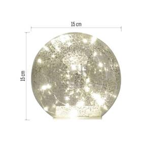 LED dekorácie EMOS vianočná sklenená guľa – zlatá, 15 cm, 20LED, teplá biela, časovač 

 obrázok produktu 2 z 4