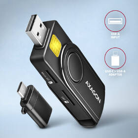 Čítačka eObčianok Axagon USB-A + USB-C PocketReader 4-slot + SD/microSD/SIM čierna

 obrázok produktu 5 z 8