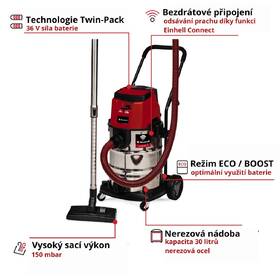 Priemyselný vysávač Einhell Professional TP-VC 36/30 S Auto-Solo (bez batérie) 2347143 nerez

 obrázok produktu 3 z 16